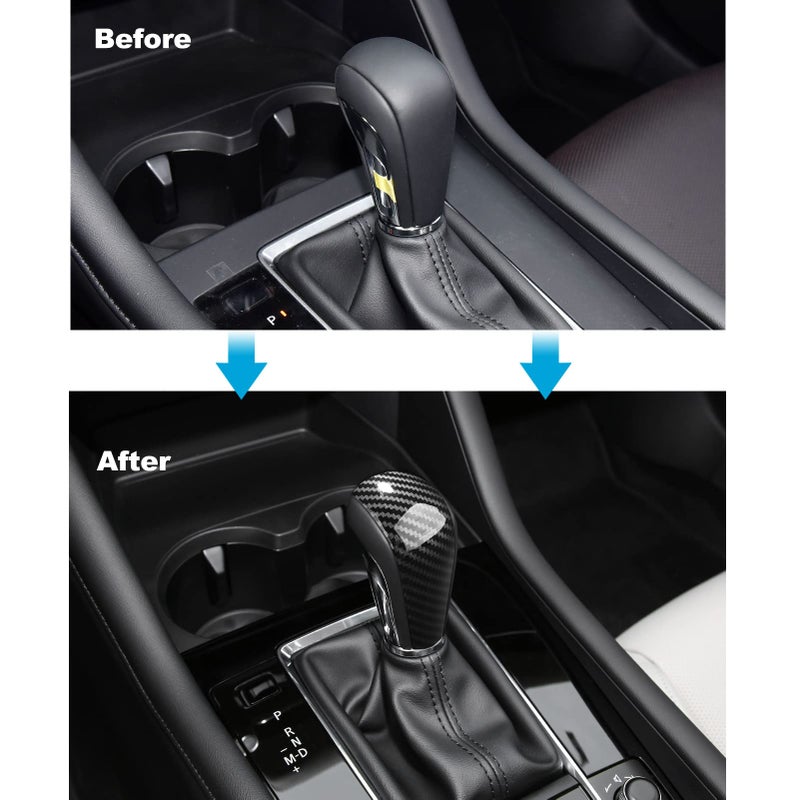 ANFOKAS Compatible with Mazda 3 CX-30 CX-50 Accessories Sporty Car Gears Gear Panel Gear Shift Knob Cover Trim Cap Interior Decoration Sticker -Carbon Fiber Style - Image 4